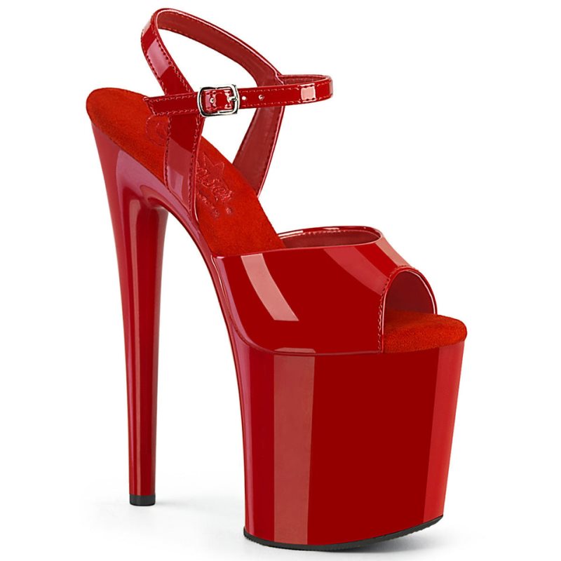 Talons Pleaser Naughty-809 Femme Rouge | PARIS FRCYLRAJ