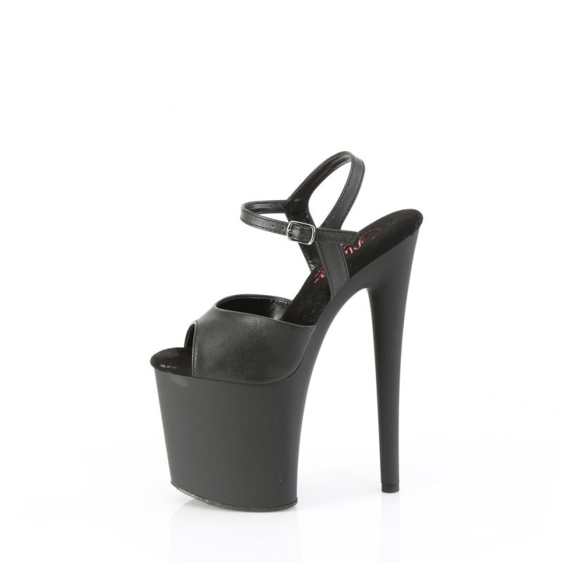 Talons Pleaser Naughty-809 Vegan Leather Femme Noir | PARIS FRNSZPTJ