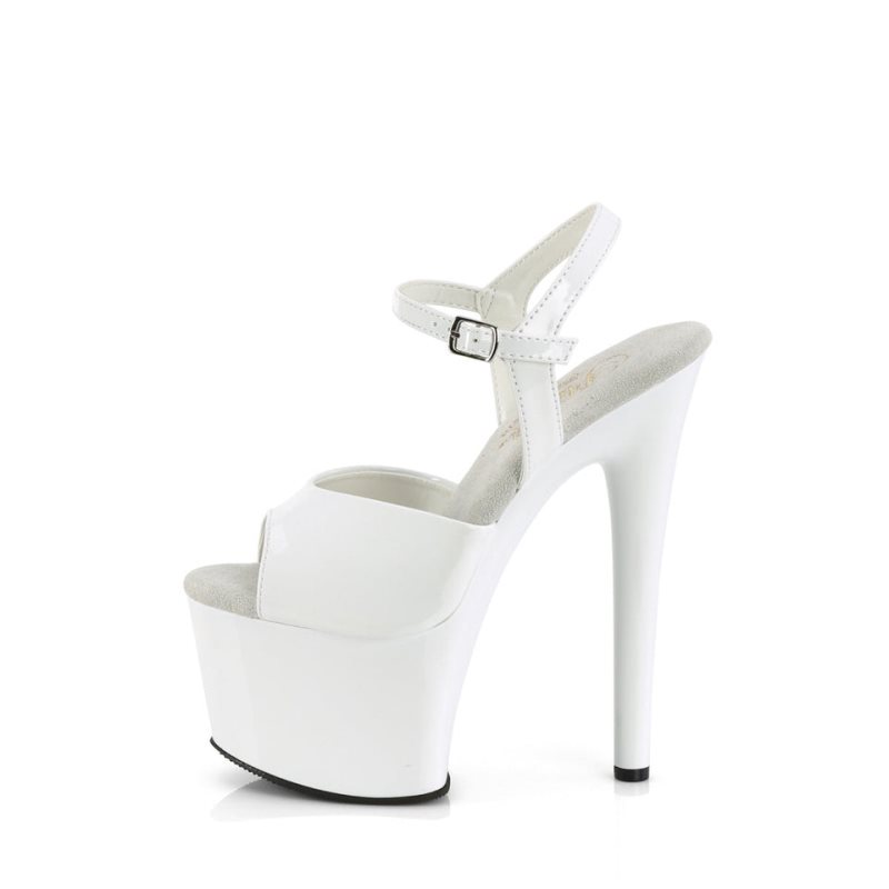 Talons Pleaser Passion-709 Femme Blanche | FRANCE FRZDNMWX