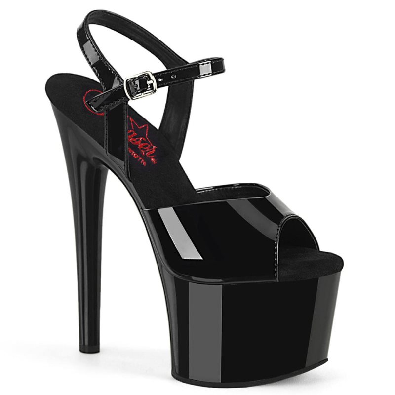 Talons Pleaser Passion-709 Femme Noir | PARIS FRHLRAPK