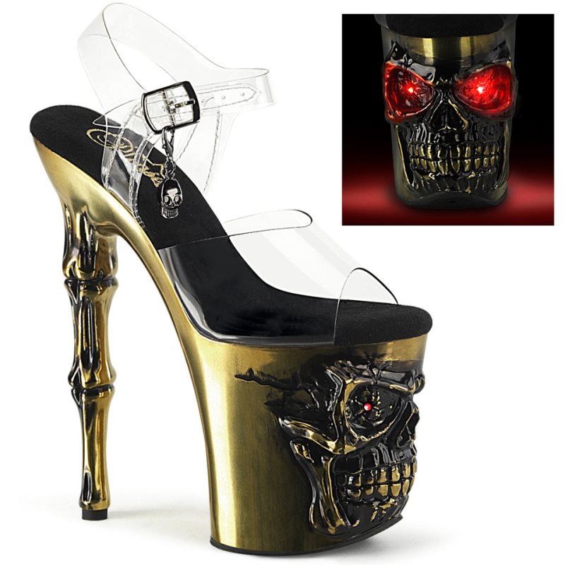 Talons Pleaser Rapture-808-LT Femme Doré | PARIS FRPJZSUC