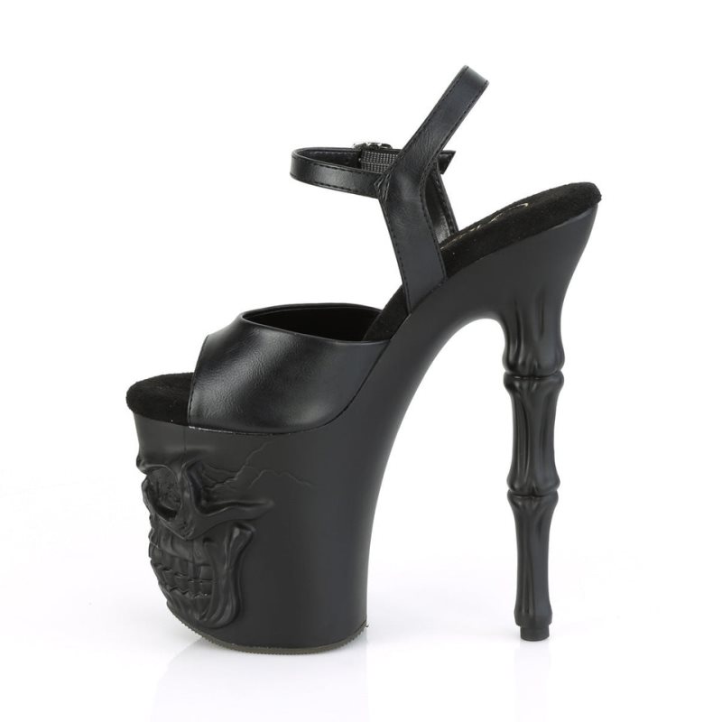 Talons Pleaser Rapture-809 Vegan Leather Femme Noir | FRANCE FRHNDQRL