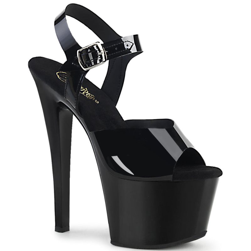 Talons Pleaser Sky-308N Femme Noir | FRANCE FRGJZLAS