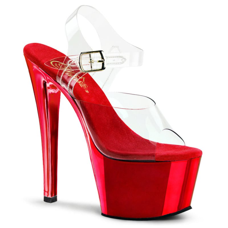 Talons Pleaser Sky-308 Femme Rouge | PARIS FRYPILJN