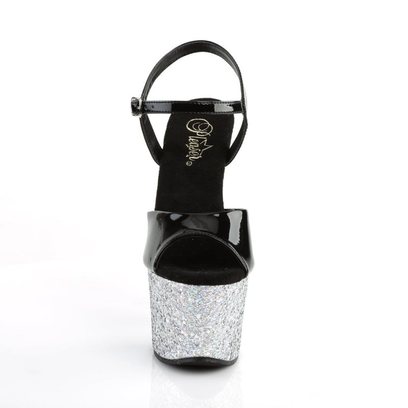 Talons Pleaser Sky-309LG Femme Noir Argent | PARIS FRIGUQHA