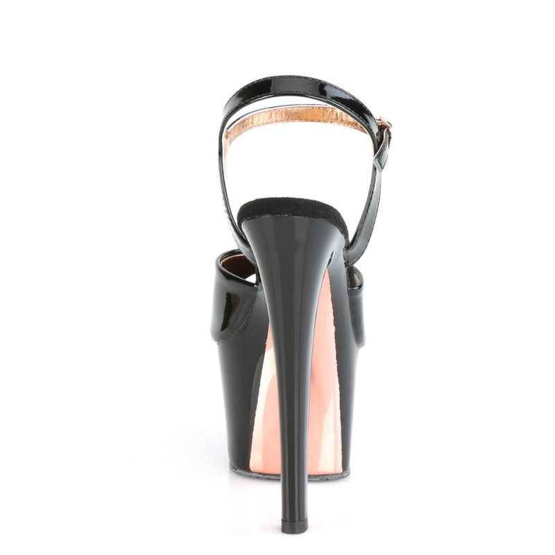 Talons Pleaser Sky-309TT Femme Noir Rose Doré | PARIS FRKAIOFC