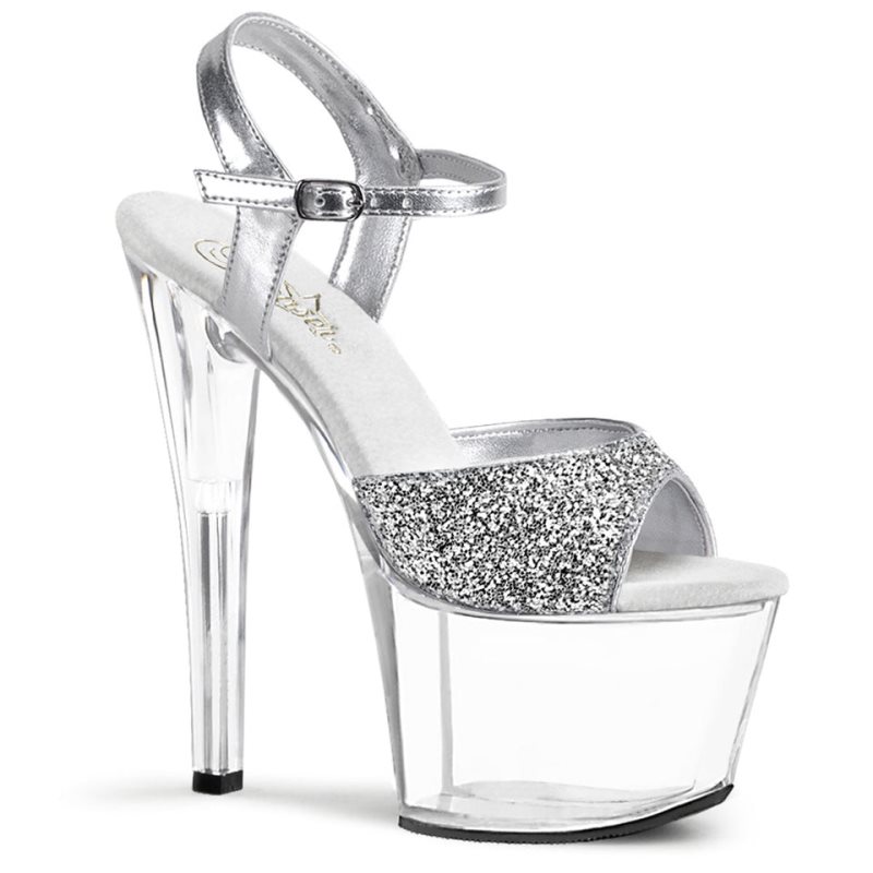 Talons Pleaser Sky-310 Femme Argent | FRANCE FRACQSYW