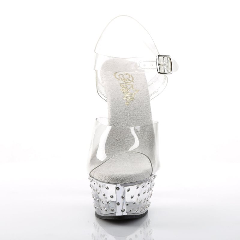 Talons Pleaser Stardust-608 Femme Clear | FRANCE FRZMYWSG