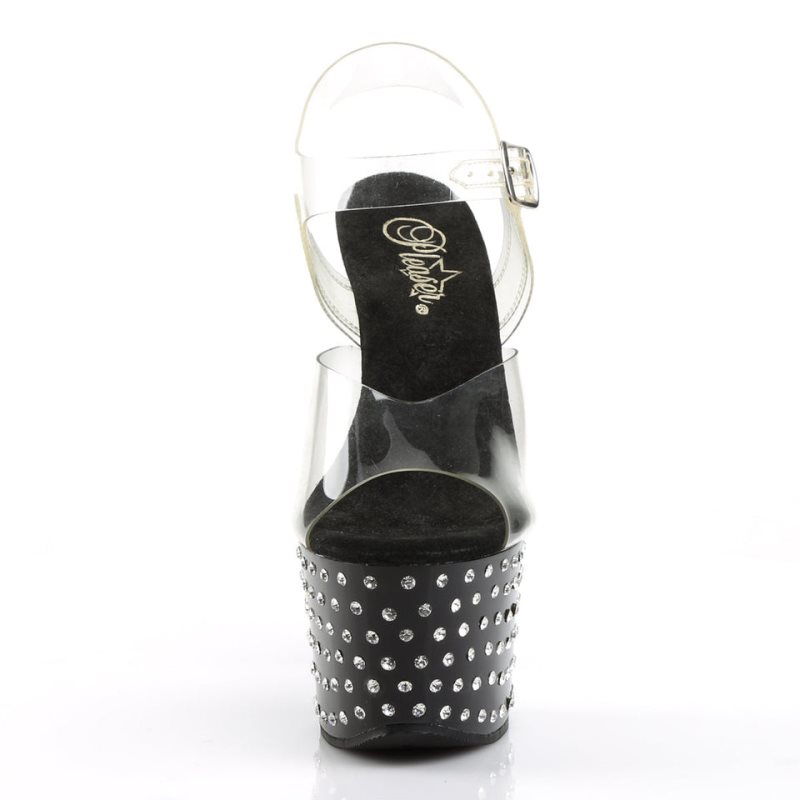 Talons Pleaser Stardust-708 Femme Noir | FRANCE FREQTIKU