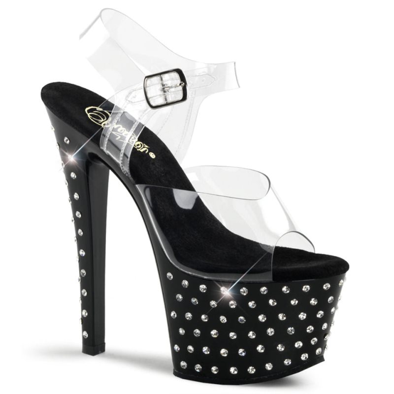 Talons Pleaser Stardust-708 Femme Noir | FRANCE FREQTIKU