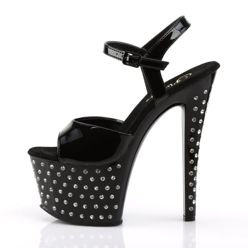 Talons Pleaser Stardust-709 Femme Noir | FRANCE FRLGSVFX