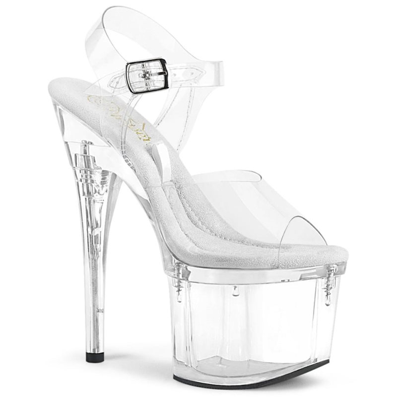 Talons Pleaser Treasure-708EST Femme Clear | PARIS FRQIFZPW