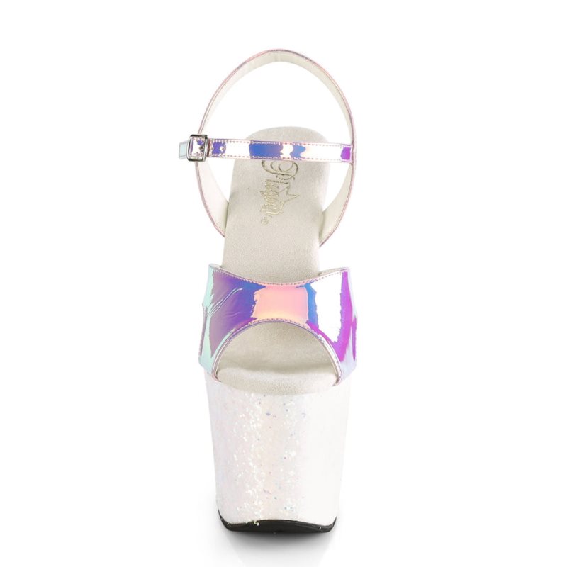 Talons Pleaser Unicorn-711LG Femme Violette Blanche | PARIS FRJPFWNV