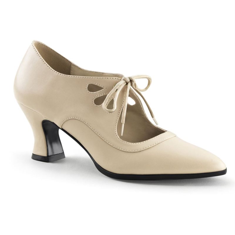 Talons Pleaser Victorian-03 Femme Beige | PARIS FRVHTBJF