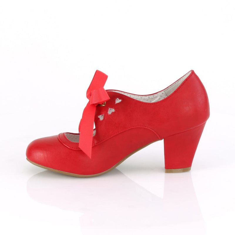 Talons Pleaser Wiggle-32 Vegan Leather Femme Rouge | PARIS FRMNKEUY