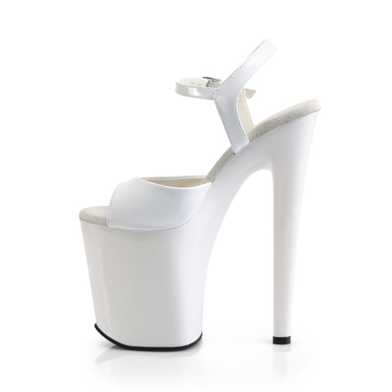 Talons Pleaser Xtreme-809 Femme Blanche | PARIS FRYEASNX